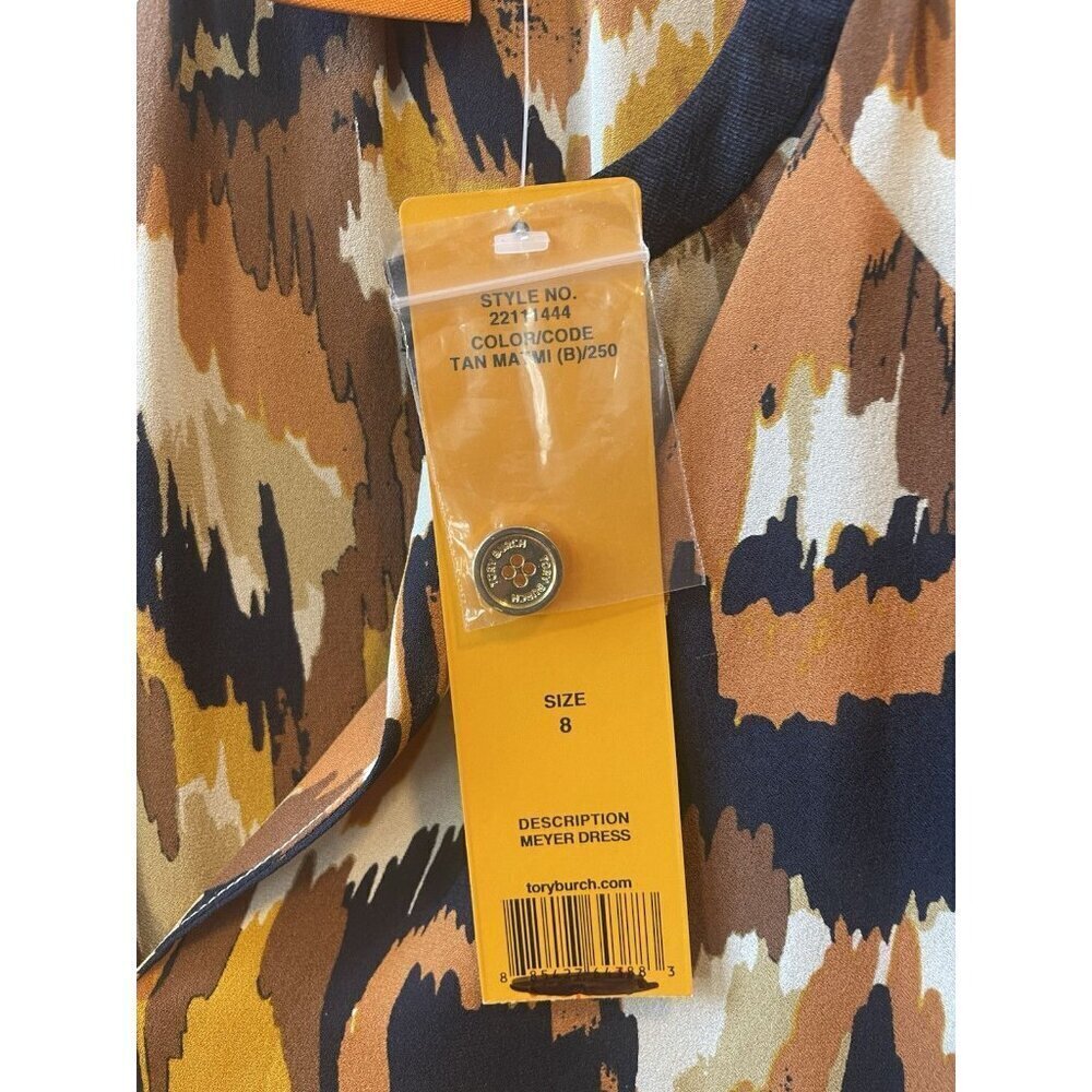 NWT Tory Burch Silk Orange Brown Sheath Meyer dress size 8 - Picture 7 of 7